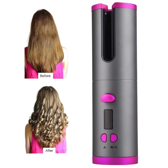 Automatic Hair Curler Curling Iron Wireless Ceramic USB Rechargeable With LED Di - Picture 8 of 11